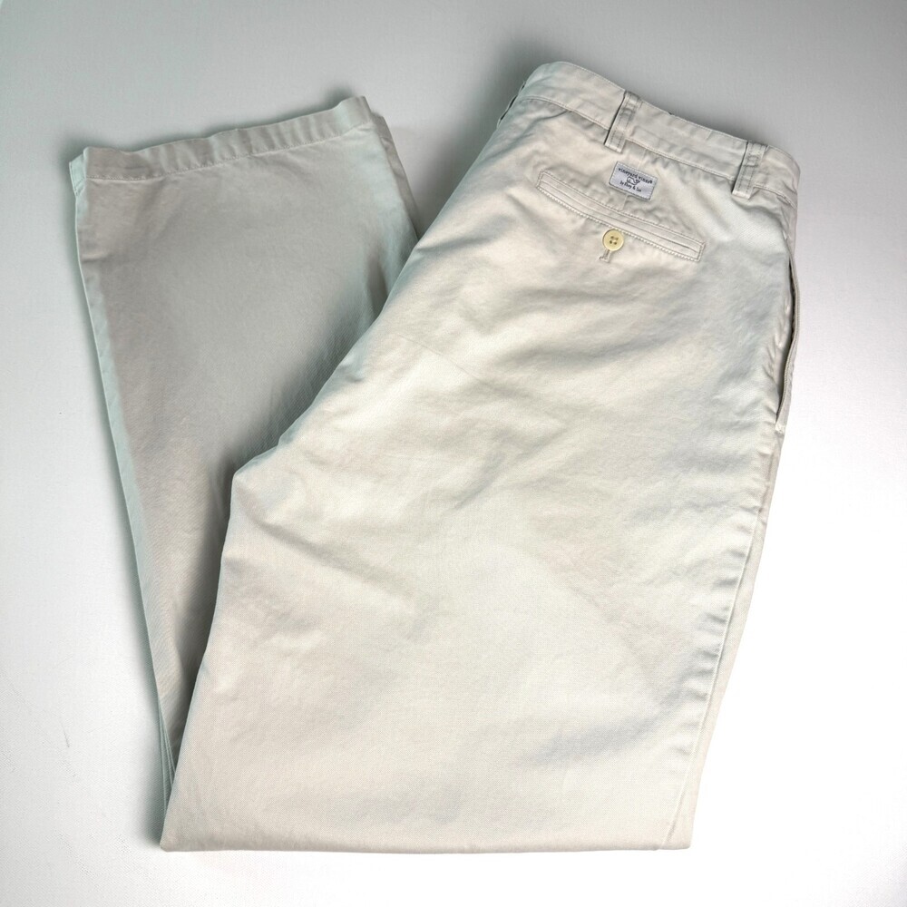 Vineyard Vines Men's Club Pants Sz 38x32 Tan Khaki Chino 100% Cotton Flat Front